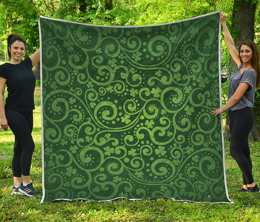 Green Irish Saint Patrick's Day Print Quilt