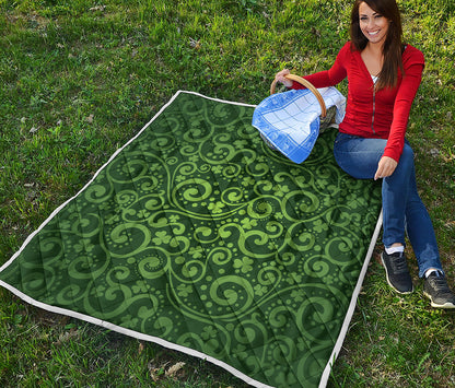 Green Irish Saint Patrick's Day Print Quilt