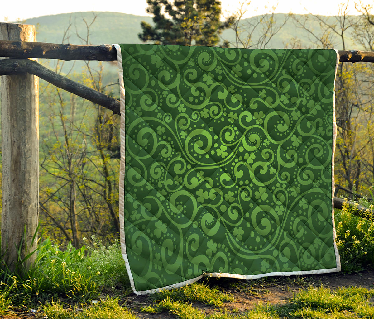 Green Irish Saint Patrick's Day Print Quilt