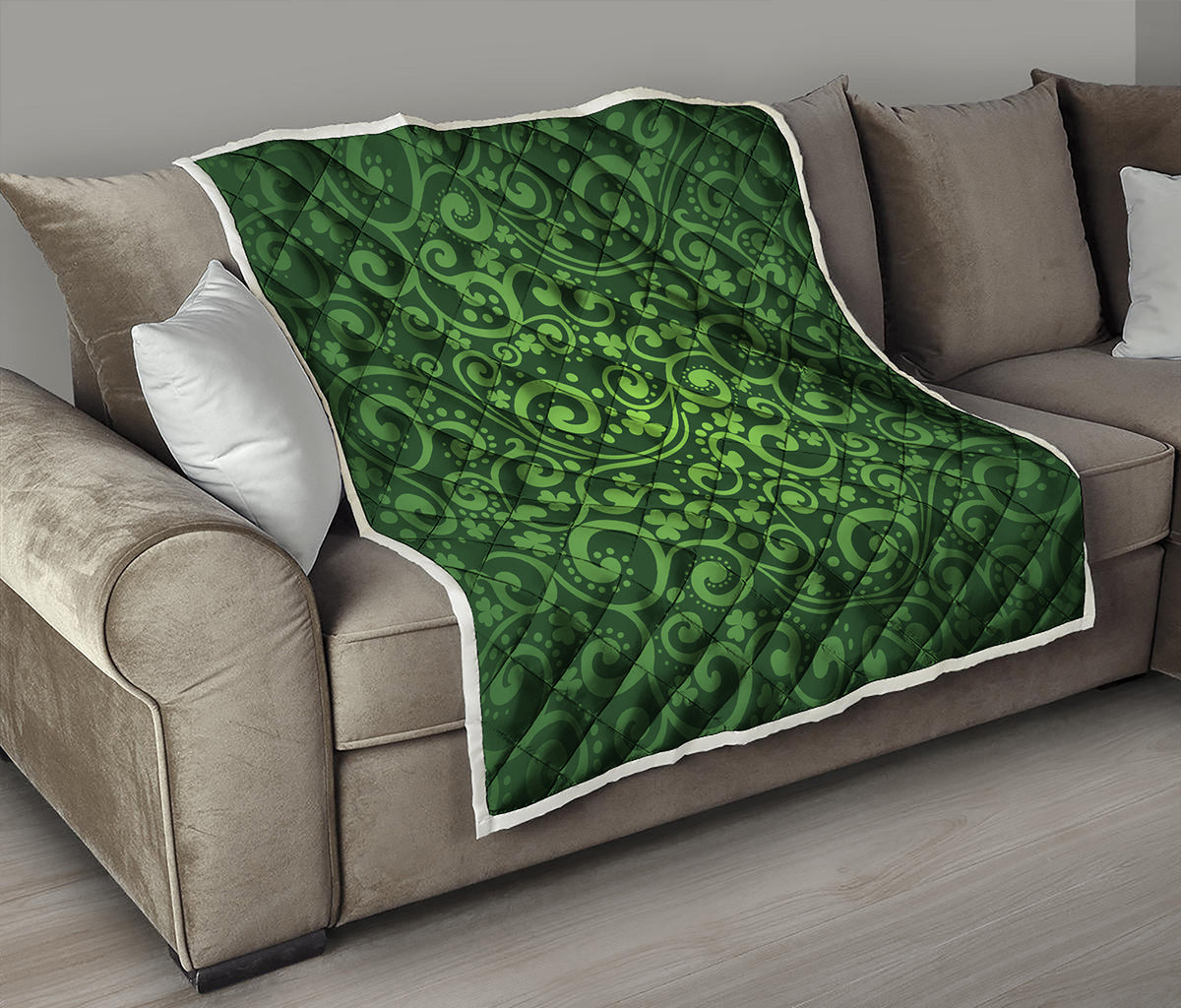 Green Irish Saint Patrick's Day Print Quilt