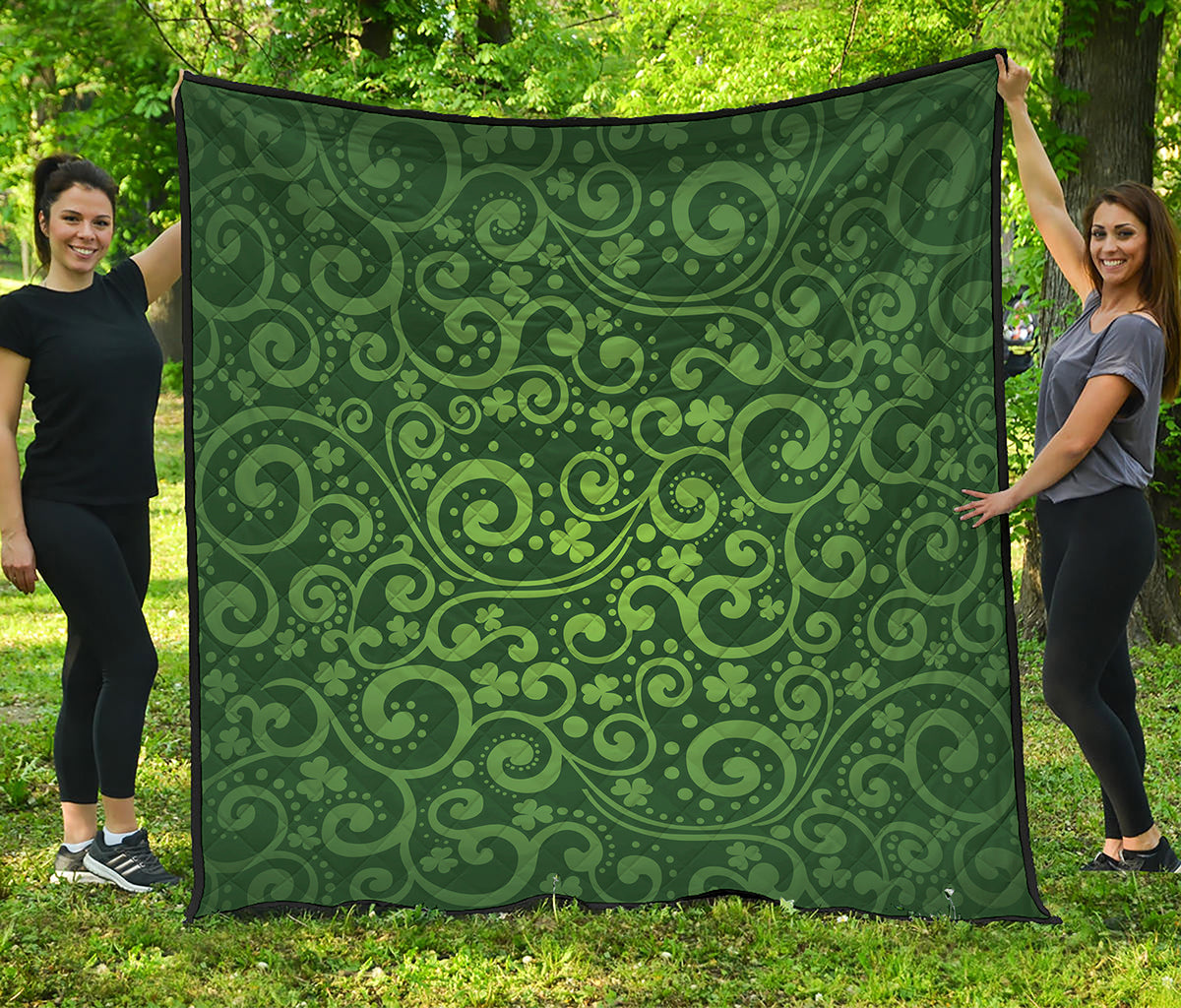 Green Irish Saint Patrick's Day Print Quilt