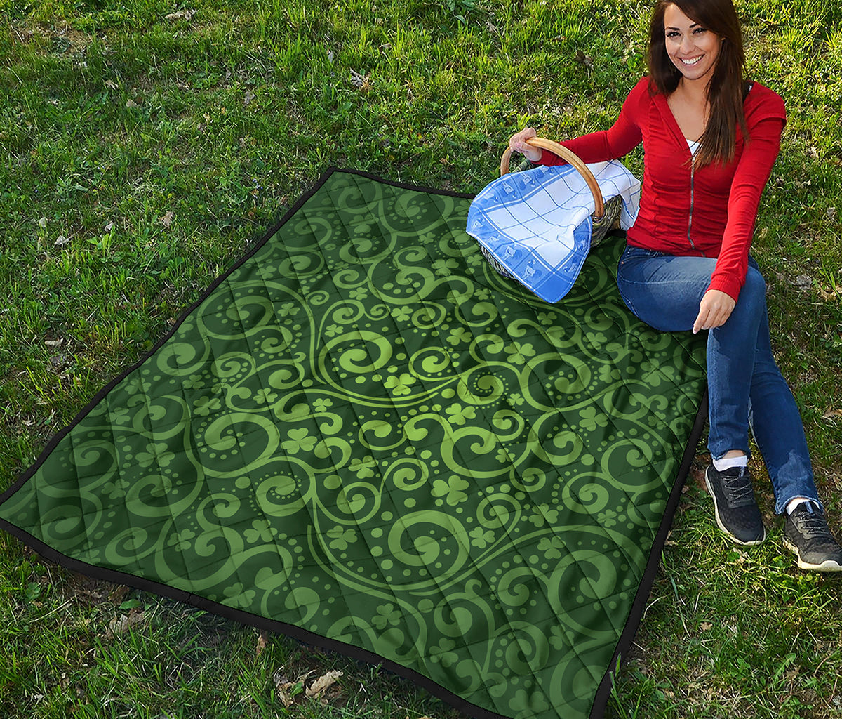 Green Irish Saint Patrick's Day Print Quilt