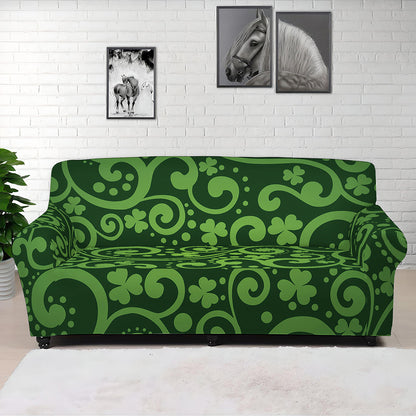 Green Irish Saint Patrick's Day Print Sofa Cover