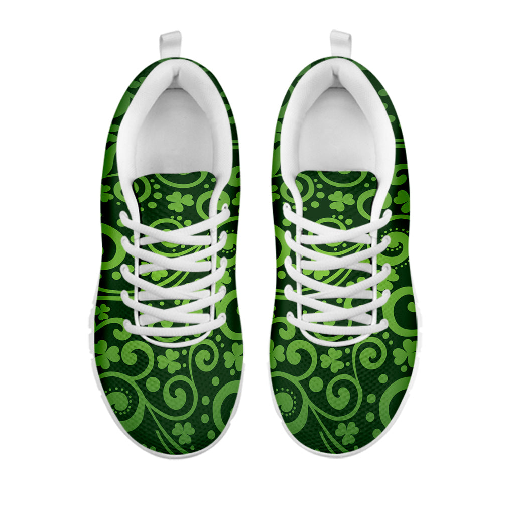 Green Irish Saint Patrick's Day Print White Sneakers
