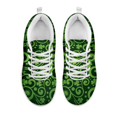 Green Irish Saint Patrick's Day Print White Sneakers