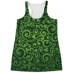 Green Irish Saint Patrick's Day Print Women's Racerback Tank Top