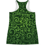 Green Irish Saint Patrick's Day Print Women's Racerback Tank Top