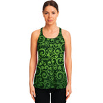 Green Irish Saint Patrick's Day Print Women's Racerback Tank Top