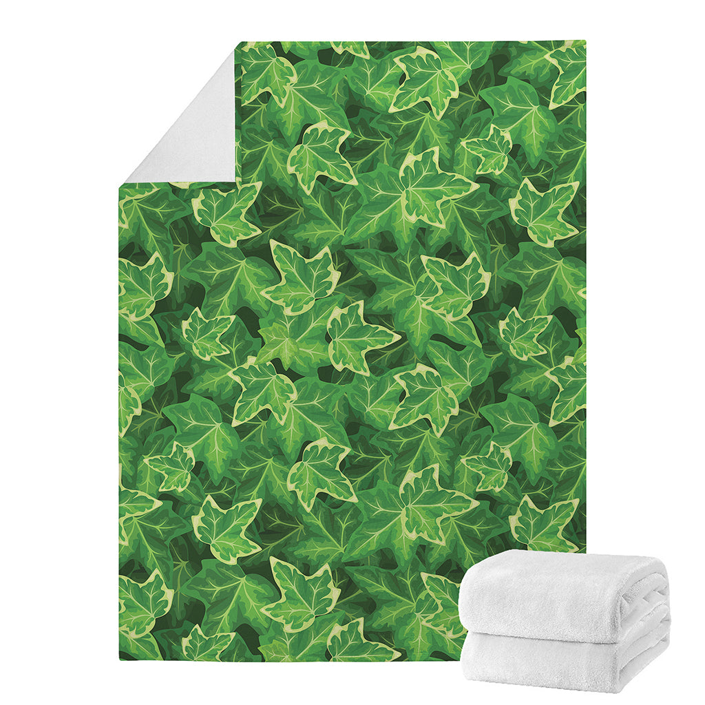 Green Ivy Leaf Pattern Print Blanket