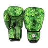 Green Ivy Leaf Pattern Print Boxing Gloves