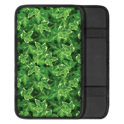 Green Ivy Leaf Pattern Print Car Center Console Cover