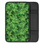 Green Ivy Leaf Pattern Print Car Center Console Cover