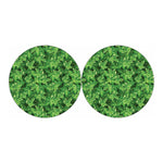 Green Ivy Leaf Pattern Print Car Coasters
