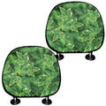 Green Ivy Leaf Pattern Print Car Headrest Covers