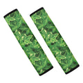 Green Ivy Leaf Pattern Print Car Seat Belt Covers