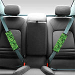 Green Ivy Leaf Pattern Print Car Seat Belt Covers