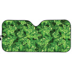 Green Ivy Leaf Pattern Print Car Sun Shade