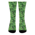Green Ivy Leaf Pattern Print Crew Socks