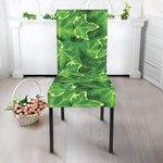 Green Ivy Leaf Pattern Print Dining Chair Slipcover