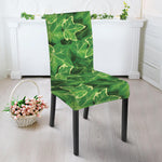 Green Ivy Leaf Pattern Print Dining Chair Slipcover