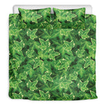 Green Ivy Leaf Pattern Print Duvet Cover Bedding Set