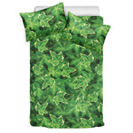 Green Ivy Leaf Pattern Print Duvet Cover Bedding Set