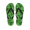 Green Ivy Leaf Pattern Print Flip Flops