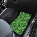 Green Ivy Leaf Pattern Print Front and Back Car Floor Mats