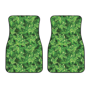 Green Ivy Leaf Pattern Print Front Car Floor Mats
