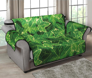 Green Ivy Leaf Pattern Print Loveseat Protector