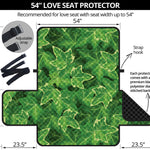 Green Ivy Leaf Pattern Print Loveseat Protector