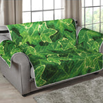 Green Ivy Leaf Pattern Print Loveseat Protector