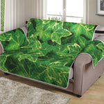 Green Ivy Leaf Pattern Print Loveseat Protector