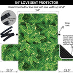 Green Ivy Leaf Pattern Print Loveseat Protector