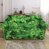 Green Ivy Leaf Pattern Print Loveseat Slipcover