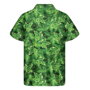 Green Ivy Leaf Pattern Print Men's Short Sleeve Shirt