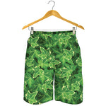 Green Ivy Leaf Pattern Print Men's Shorts