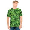 Green Ivy Leaf Pattern Print Men's T-Shirt