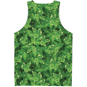 Green Ivy Leaf Pattern Print Men's Tank Top