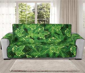 Green Ivy Leaf Pattern Print Oversized Sofa Protector