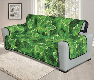 Green Ivy Leaf Pattern Print Oversized Sofa Protector