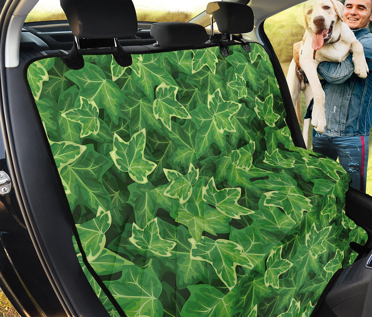 Green Ivy Leaf Pattern Print Pet Car Back Seat Cover