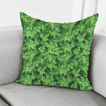 Green Ivy Leaf Pattern Print Pillow Cover