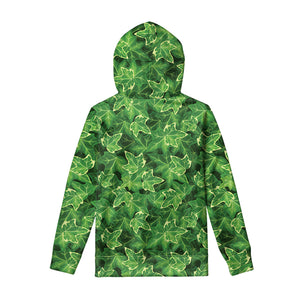 Green Ivy Leaf Pattern Print Pullover Hoodie