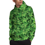 Green Ivy Leaf Pattern Print Pullover Hoodie