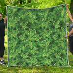Green Ivy Leaf Pattern Print Quilt