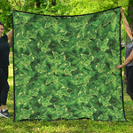 Green Ivy Leaf Pattern Print Quilt