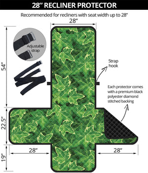 Green Ivy Leaf Pattern Print Recliner Protector