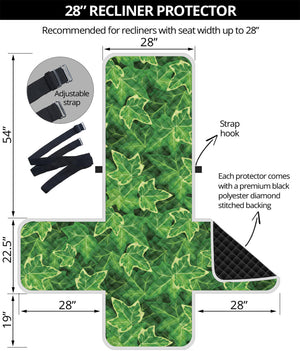 Green Ivy Leaf Pattern Print Recliner Protector