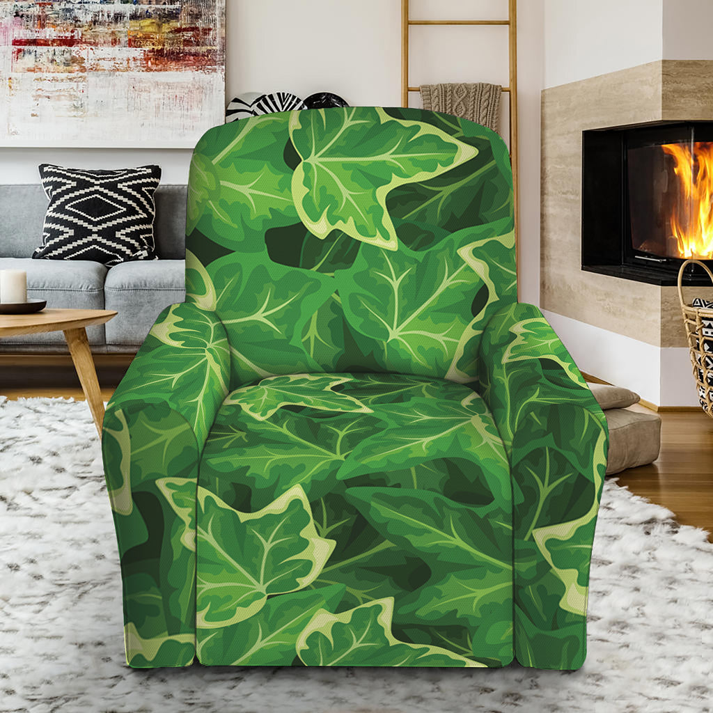 Green Ivy Leaf Pattern Print Recliner Slipcover